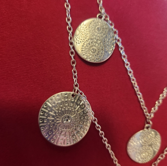 Silver Coin Style Two Strand Necklace - Maurices - Picture 2 of 7